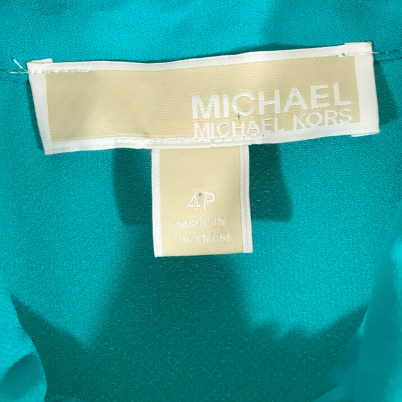 Michael Kors Green Zip up Blouse-Size 4P - Picture 5 of 8